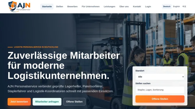 AJN Personal Service website screenshot