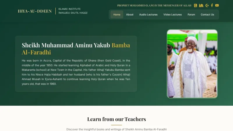 Sheikh Aminu Alfaradhi website screenshot